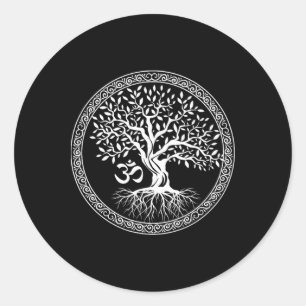 Adesivo Árvore Da Vida Com Símbolo Om Yoga Zen Meditação S