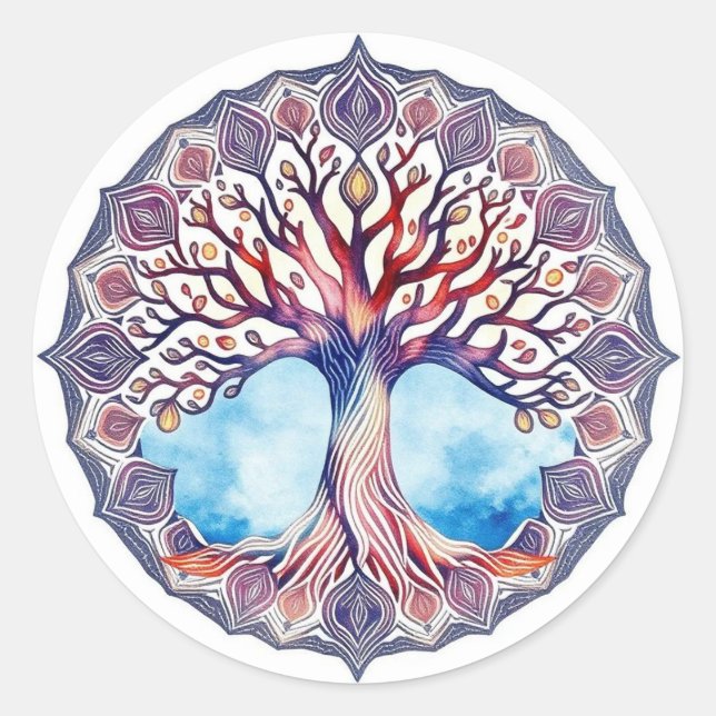 Adesivo Árvore de Aquarela Vida (Frente)