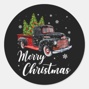 Adesivo Árvore de Camisa natal vintage no Caminhão Vermelh