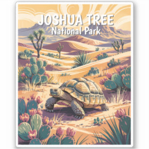 Adesivo Árvore de Joshua Tortoise Retro Paisagem Desértica