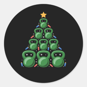 Adesivo Árvore de Kettlebell de Natal Ginásio Fitness Trei