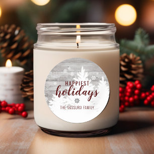 Adesivo Árvore de Madeira de Natal Rustic Holiday Burgundy