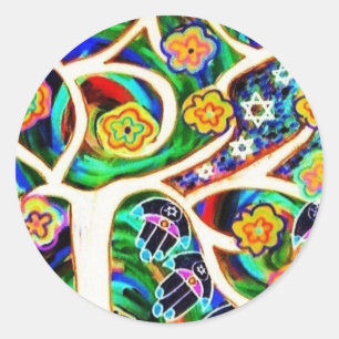 Adesivo Árvore de marfim de Judaica Hamsa de vida