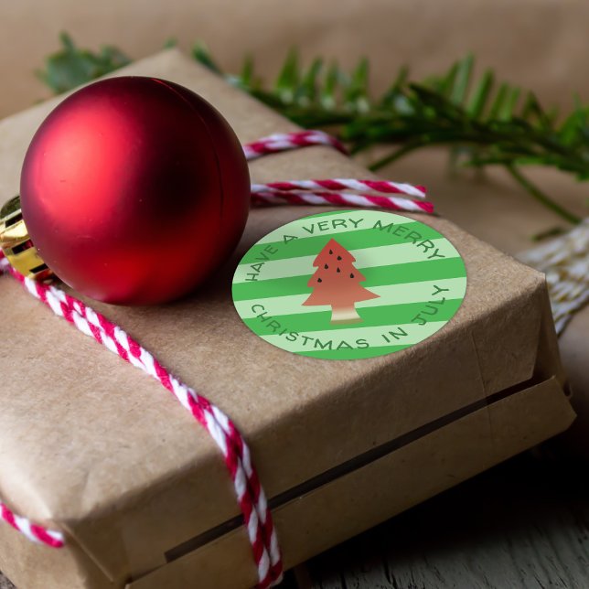 Adesivo Árvore de Melancia Natal em Greve Verde de julho (Have a very merry Christmas in July (and the one in December too))