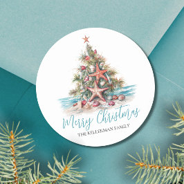 Adesivo Árvore de Natal Alegre da Praia