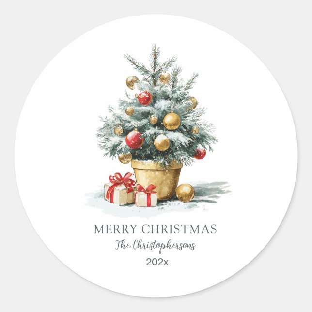 Adesivo Árvore de Natal Alegre e Elegante (Frente)