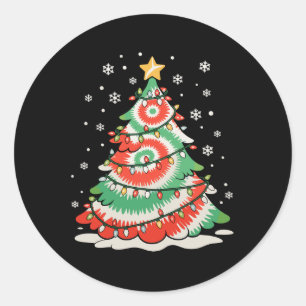 Adesivo Árvore de Natal Alegre Tie Dye Xmas Vibrações Retr