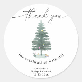 Adesivo Árvore de Natal aquarela Obrigada