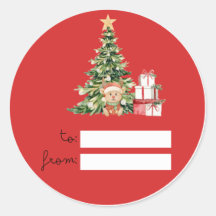 Adesivo Árvore de Natal Aquarela para Presente