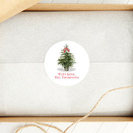 Adesivo Árvore de Natal Aquarela Simples Personalizada