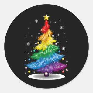 Adesivo Árvore de Natal Arco-íris do Orgulho LGBT Gay Feli