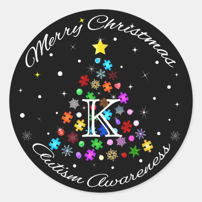 Adesivo Árvore de Natal Autism Snowflake (Frente)