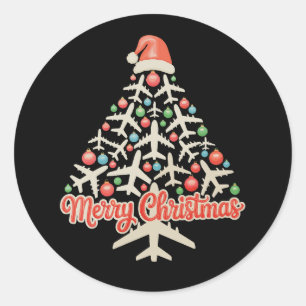 Adesivo Árvore de Natal Avião Piloto Natal Feriado Família