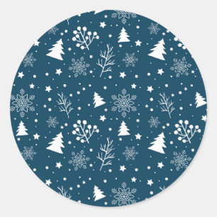 Adesivo Árvore de Natal Azul e Branca, Biscoito de Açúcar 