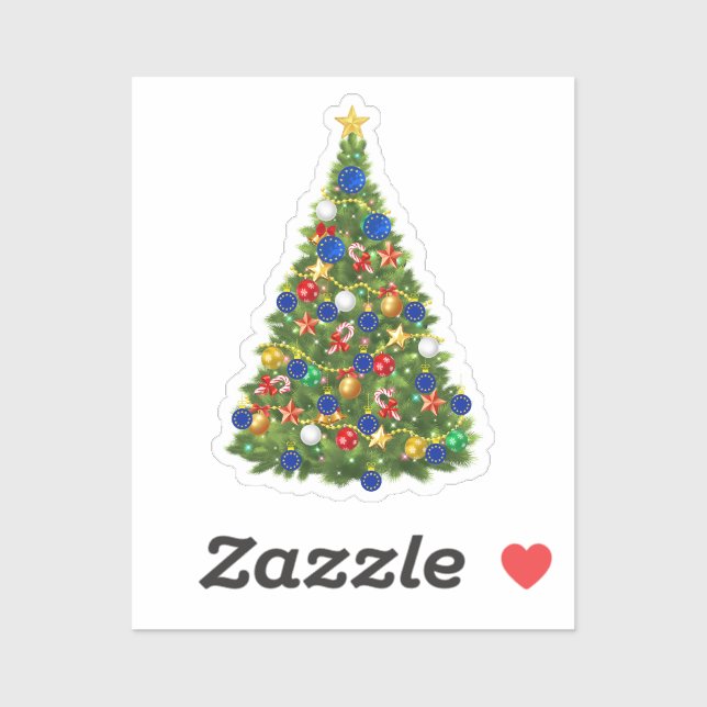 Adesivo Árvore de Natal - Bandeira da União Europeia | Eur (Folha)