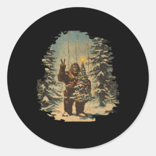 Adesivo Árvore de Natal Bigfoot Luzes Tarot Xmas Sasquatch