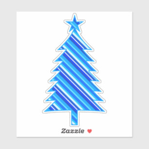 Adesivo Árvore de Natal Blue and Turquoise Stripes