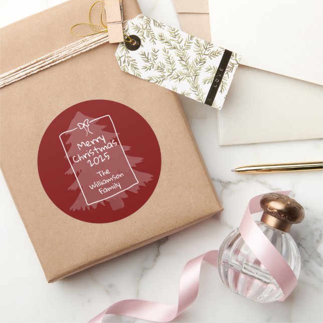 Adesivo Árvore de Natal Burgundy Caprichosa  (Presentear)