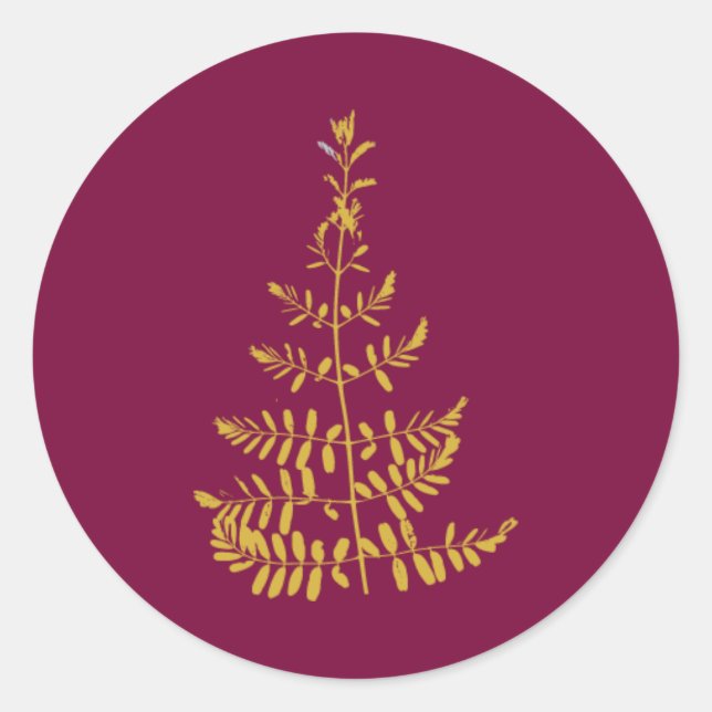 Adesivo Árvore de Natal Burgundy e Dourada (Frente)