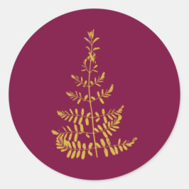 Adesivo Árvore de Natal Burgundy e Dourado