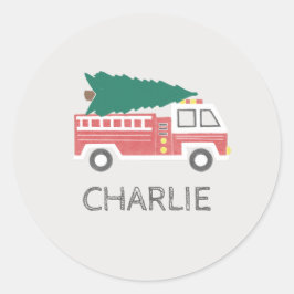 Adesivo Árvore de Natal Clássica do Chalk em um Firecaminh