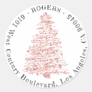 Adesivo Árvore de Natal clássica do endereço do remeten