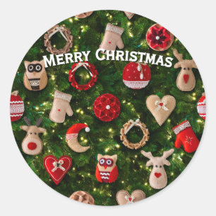 Adesivo Árvore de Natal com brinquedos de feltro