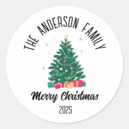 Adesivo Árvore de Natal Com Luzes Nome Personalizado