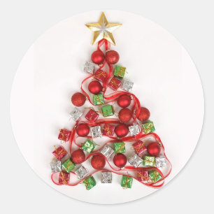 Adesivo Árvore de Natal com Ornamentos de Presentes - Est