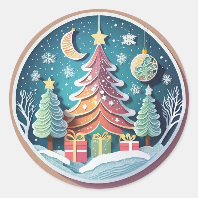 Adesivo Árvore de Natal com Presentes (Frente)