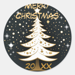 Adesivo Árvore de Natal com Vinheta de Prata