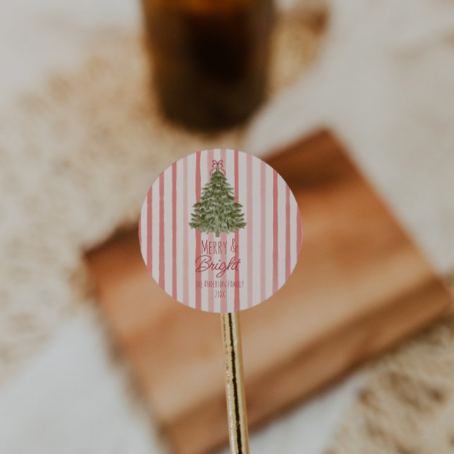 Adesivo Árvore de Natal da Feliz e do vermelho brilhante (Criador carregado)