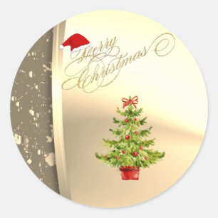 Adesivo Árvore de Natal da Moda, Chapéu de Papai Noel, Dou