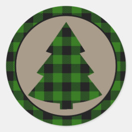 Adesivo Árvore de Natal da Xadrez de Buffalo Verde