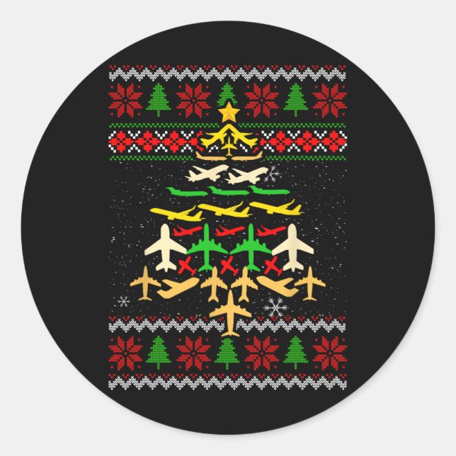 Adesivo Árvore de natal de avião Decorati Ugly Xmas Sweate (Frente)