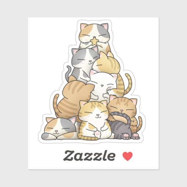 Adesivo Árvore de Natal de Cat (Folha)