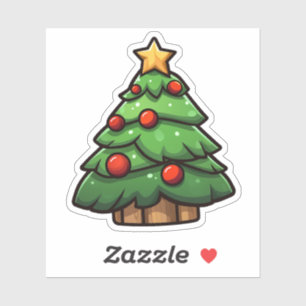 Adesivo Árvore de natal de desenho animado