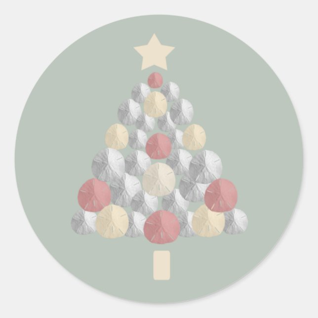 Adesivo Árvore de Natal de Dólar de areia (verde) (Frente)