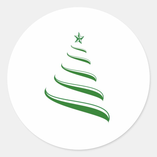 Adesivo Árvore de Natal de Fita Verde Clássica (Frente)
