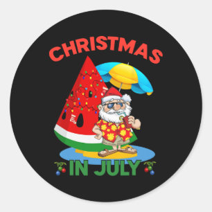 Adesivo Árvore de Natal de Melancia Natal de Verão em Julh