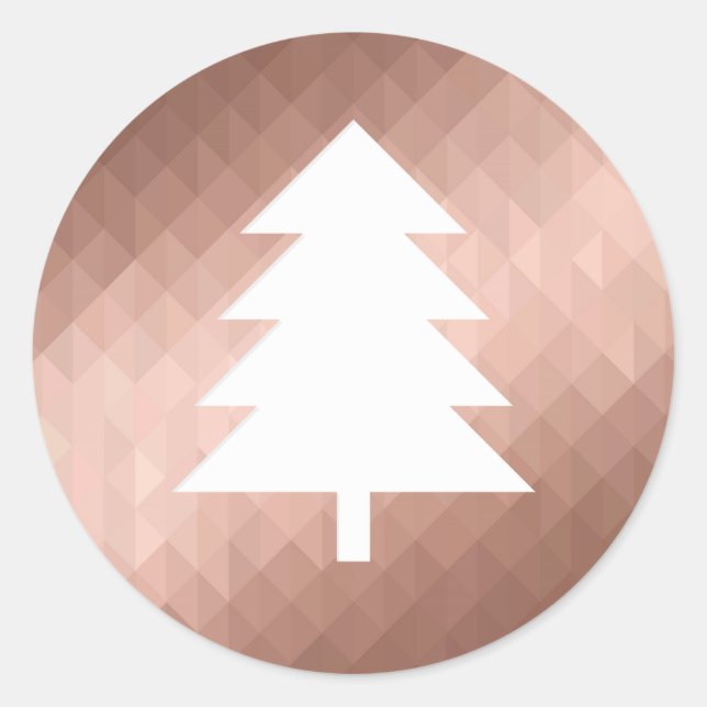 Adesivo Árvore de natal de rosa mínimo moderna (Frente)