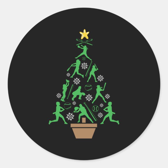 Adesivo Árvore de Natal de Softball feminino (Frente)