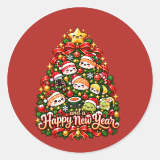 Adesivo Árvore de Natal de Sushi Kawaii