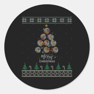 Adesivo Árvore De Natal De Voleibol Presente Para Voleibol