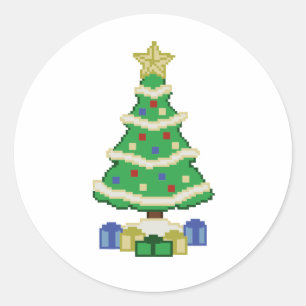 Adesivo Árvore de Natal decorada Estilo de Jogo de Vídeo