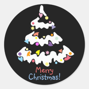Adesivo árvore de Natal decorada nevado
