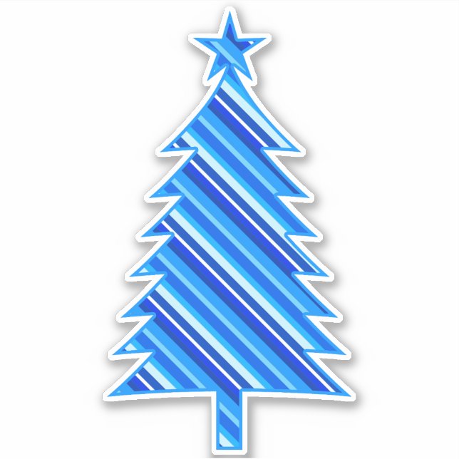 Adesivo Árvore de Natal Denim Blue Layered Strips (Frente)