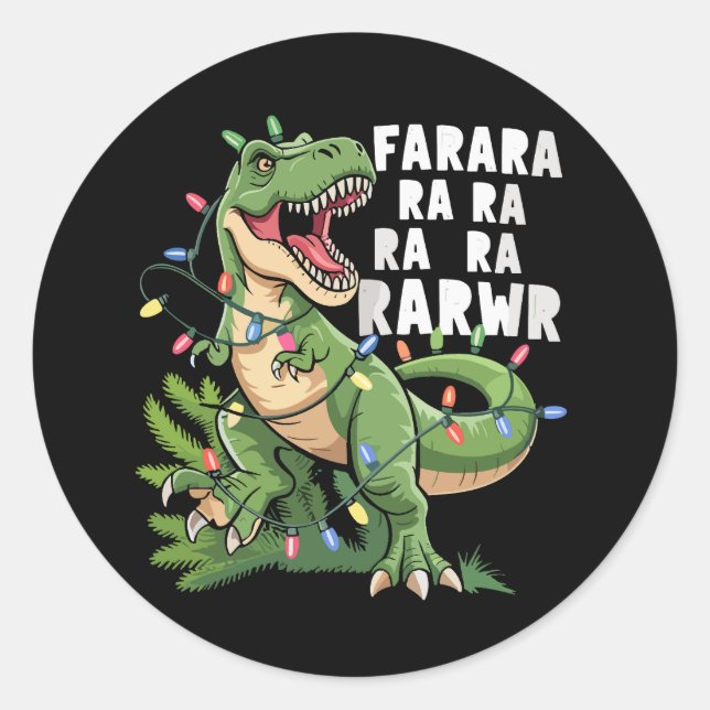 Adesivo Árvore de Natal Dinossauro Rex Presentes de Natal  (Frente)