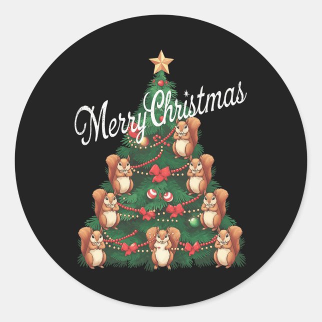 Adesivo Árvore de Natal do Esquilo Xmas (Frente)