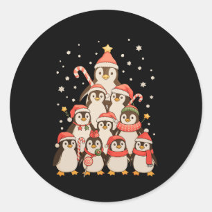 Adesivo Árvore de Natal do Pinguim Neve Chapéu do Papai No